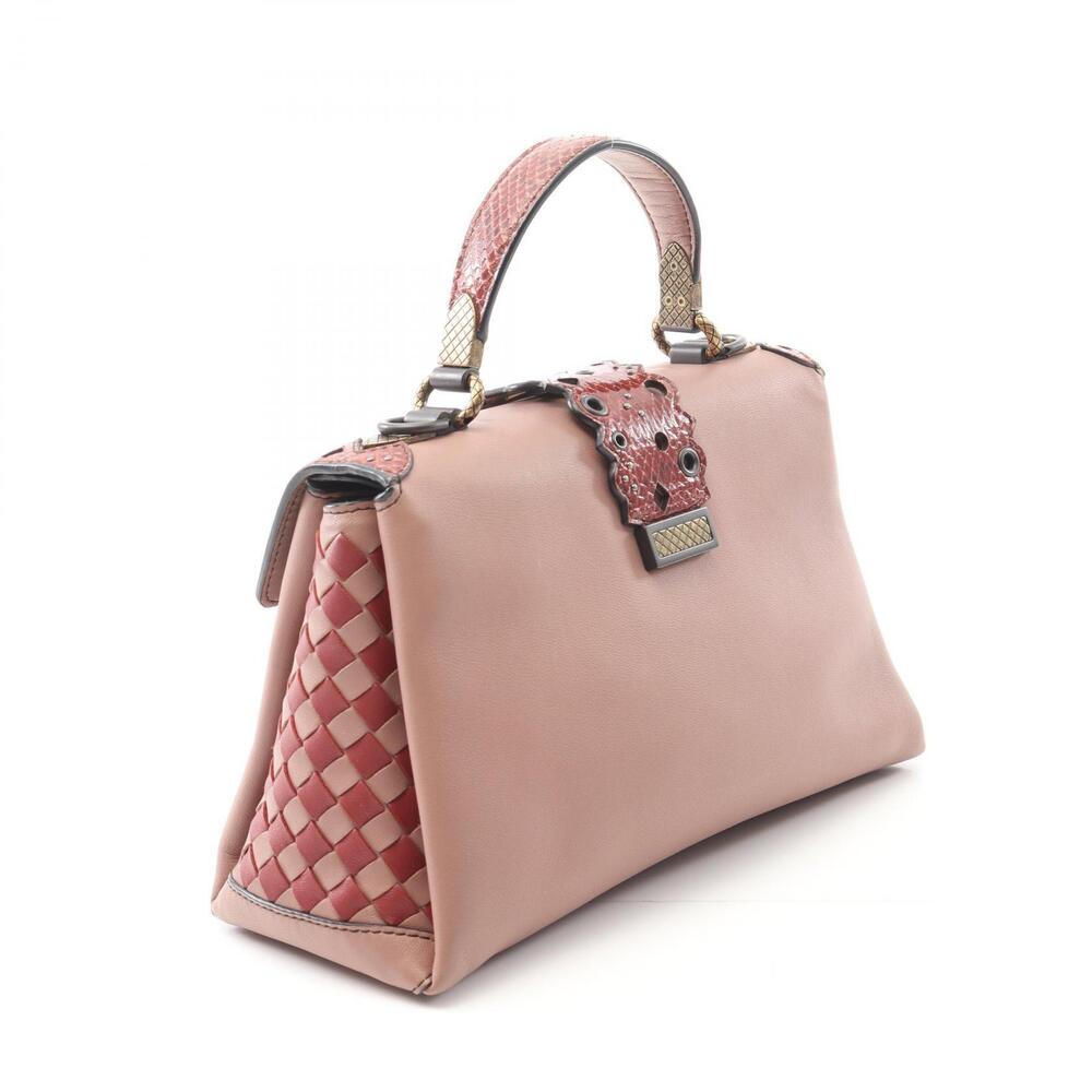 Bottega Veneta Piazza Handbag Leather Pink Burgundy - Picture 2 of 8